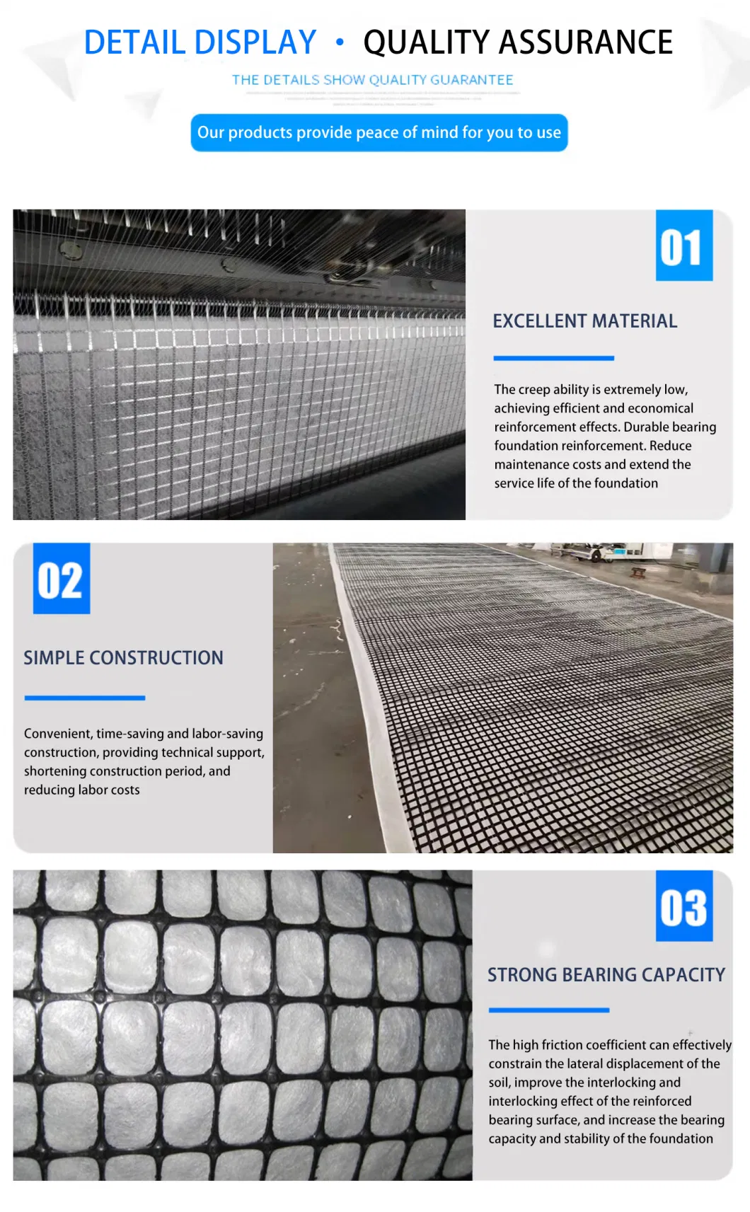 50/50kn Combigrid Biaxial Geogrid Composite with 150g Non Woven Geotextile Hot Sale