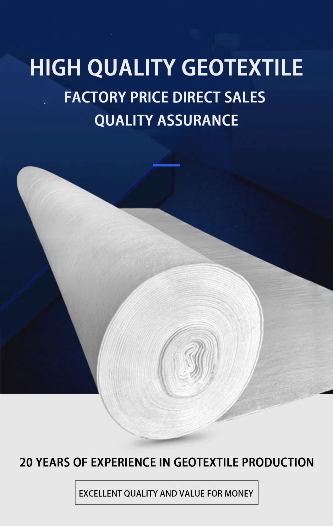 China Manufacturer PP/Pet Nonwoven Needle Punched Fabric Geotextile for Lake Road Construction